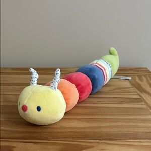 Baby Gund 14" Tinkle Crinkle Rainbow Caterpillar Plush Rattle Squeak Stuffed Toy